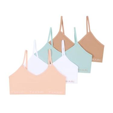 Imagem de Tahari Conjunto de sutiã de treinamento para meninas, pacote com 4, cinza-acinzentado, azul claro, branco, blush, pequeno, Castanho-acinzentado, azul claro, branco, blush, M