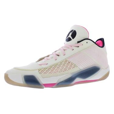 Imagem de NIKE Tênis de basquete Air Jordan XXXVIII FIBA (FN7481-100, branco/platina pura/ouro metálico), Leite de coco/preto/bege atmosférico, 13 Women/11.5 Men