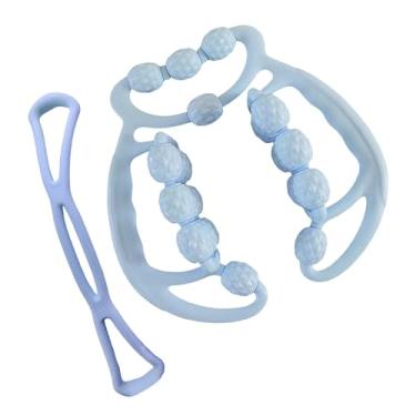 Imagem de Colaxi Rolo de massagem para pernas Relax Roller 24 rodas, multifuncional, largura ajustável, ferramenta de massagem, equipamento para treino de fitness, Azul