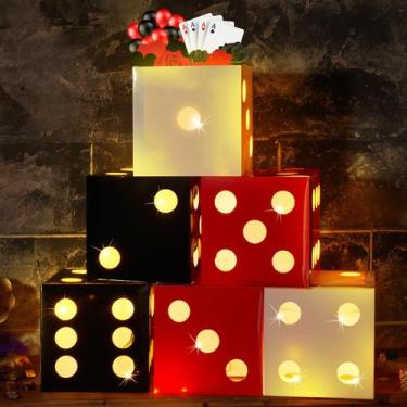Imagem de Favor Boxes Motipuns Large Dice with Light, 6 peças, Casino Party