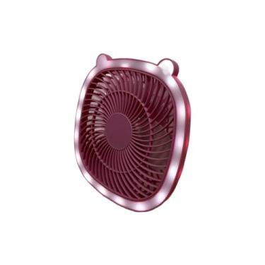 Imagem de Ventilador Portátil Retrátil 180° Silencioso de Mesa – Uso Exclusivo na Tomada (Ventilador Quadrado Rosa)