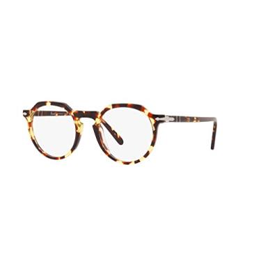 Imagem de Persol Óculos presciption Presciption feminino masculino Sun Arrow Fashion Round Prescription Eyewear Frames, Havana, 50