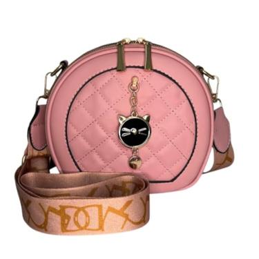 Imagem de Bolsa my Ek Redonda C/Alça De Ombro - Linha Cute Cat (Rosa)