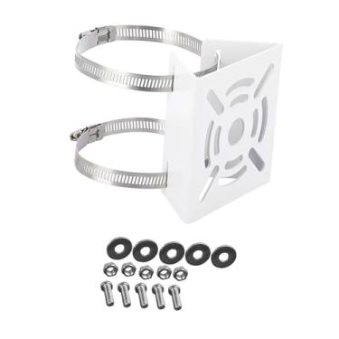Imagem de rockible Suporte Vertical para Câmera de Segurança em Poste, Estrutura Metálica, Instalação Simples para Iluminação LED, Branco