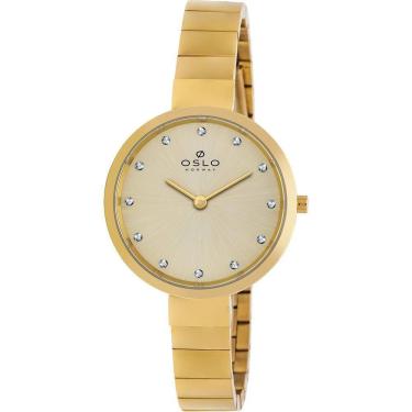 Imagem de Relógio Oslo Feminino Ref: Ofgsss9T0034 C1Kx Slim Dourado