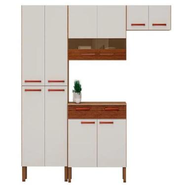 Imagem de Cozinha Modulada com Balcão 4 Peças 10 Portas em MDP Nala Kits Paraná,