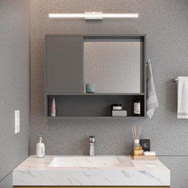 Imagem de Armário de Banheiro com Espelho, Nicho e Porta-Toalha – Duas Cores em 1, Moderno e Funcional (Cinza)