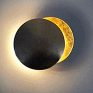 Imagem de Luminária De Parede Criativa Estilo Nórdico "Eclipse Da Lua" - Versátil Para Corredor, Escada, Quarto, Sala De Estar (Fundo Da TV) E Varanda (D H25cm 1PCS)