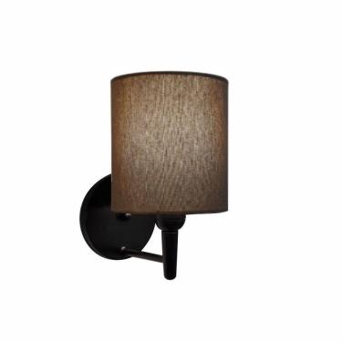 Imagem de Arandela Cilíndrica Md-2009 Base Preto Cúpula Em Tecido 14x15cm Caqui - Bivolt