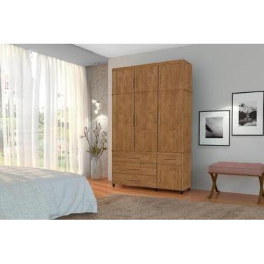 Imagem de Roupeiro Guarda Roupas RM 3 Portas Cor Canela - SAO MIGUEL