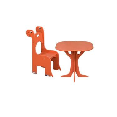 Imagem de Conjunto Dino Infantil MDF Mesa Cadeira Quartos Escolas - Mesa Cadeira