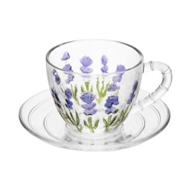Imagem de Xícara de Chá Lavanda 220ml em Vidro Elegante – Sofisticação, Charme e Praticidade na Mesa