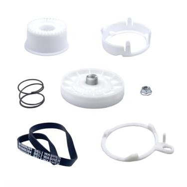 Imagem de W10721967 Kit de embreagem de polia de arruela com correia de transmissão W10006384 compatível com Whirlpool Kenmore Maytag máquina de lavar substitui WPW10006384 5PJE 556 WPW10006384VPW10006352