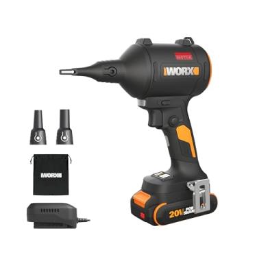 Imagem de Worx - Ventilador de pó sem escovas de 20 V, espanador de ar elétrico para limpeza, bomba de ar para colchão, espanador de ar comprimido, bateria e carregador incluídos
