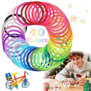 Imagem de Biubee Recargas de filamento de caneta 3D PLA de 120 m - Recargas de impressora 3D 40 cores 1,75 mm, seguro para crianças, compatível com caneta de impressão MYNT3D, SCRIB3D, cada cor de 3 m