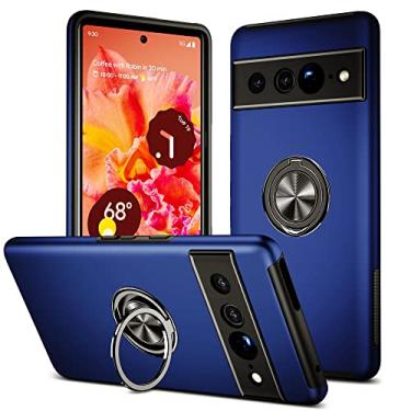 Imagem de SORAKA Capa para Google Pixel 7 Pro com suporte de anel invisível e placa de metal para montagem magnética em carro Capa rígida para PC Capa Google Pixel 7 Pro Capa resistente de nível militar