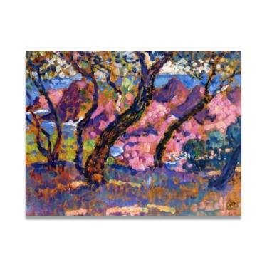 Imagem de In The Shade Of The PinesThéo van Rysselberghe: Impressão em tela neoimpressionista belga chave 20 x 26 cm sem moldura