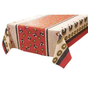 Imagem de Toalha De Mesa Plastica Termica Impermeavel Para Lugares Protecao E Decoracao(Galinha Red,6 cadeiras 2,00x1,40)