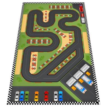 Imagem de Tapete Pista de Carrinhos 2 Infantil Ilustrado Criança Lona - SHD Sole