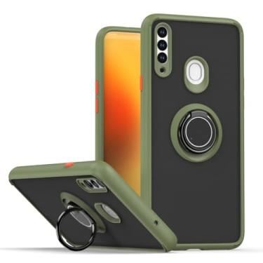 Imagem de Capa à prova de choque para Samsung Galaxy M54 M14 F41 X, capa protetora fosca com suporte para anel de dedo, 7 A90 A81 A17 A07 A51 (para Samsung F15 5G/verde exército)