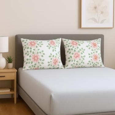 Imagem de Jogo de Lençol Teka Diamante 3 Peças Casal 100% Algodão 150 Fios (Cinza Claro Fronha Floral)