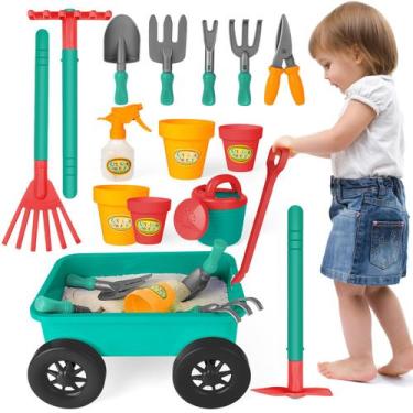 Imagem de Conjunto de jogos de jardinagem DeAO Kids Garden Wagon Wagon