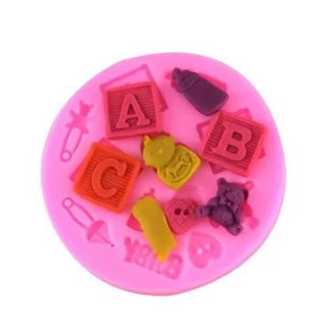 Imagem de Forma Molde Silicone Cha Bebe Baby Mamadeira Nenem Revelaçao - Luyke