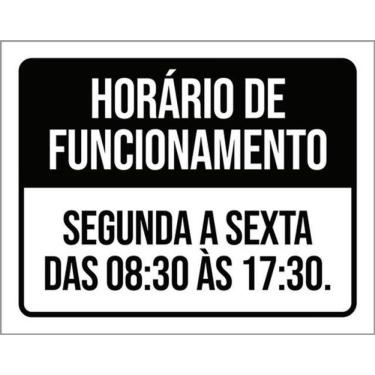 Imagem de Kit 3 Placas Preta - Horário Funcionamento Segunda Sexta 8