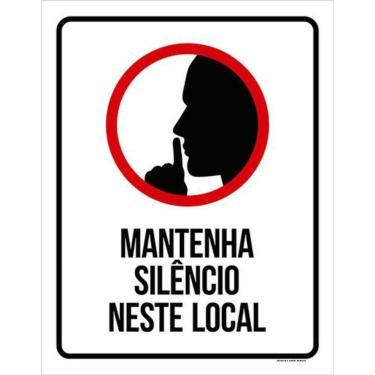 Imagem de Kit 5 Placas Mantenha Silêncio Neste Local 36X46