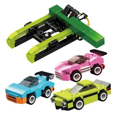 Imagem de Brinquedo Infantil Bloco de Montar Super Máquina Lançador de Carros 70