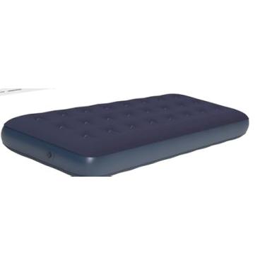 Imagem de Colchão Inflável Solteiro Liso Azul – Conforto, Portátil para Viagem e Camping, Festivais