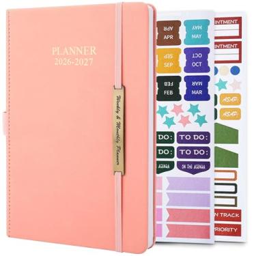 Imagem de Cheericome Planner 2024-2025, Month Weekly Planner Runs January 2024 to June 2025, 2024-2025 Planner with Pen Loop, Elastic Band and Back Pocket, 18 Months Planner, Rose Monthly Planners 2024-2025
