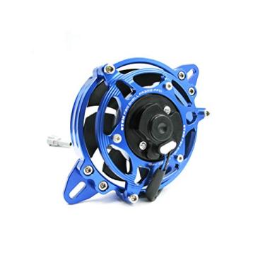 Imagem de OTOM Ventilador extrator de lâmina de pá de 10 cm com moldura de capa de suporte para motocicleta Dirt Pit Bike ATV Quad Motocross (conjunto azul)