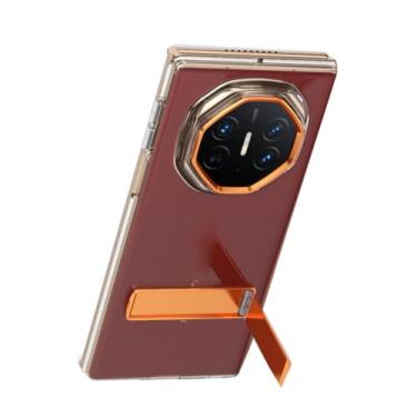 Imagem de LYJSMGZ Capa transparente para Huawei Mate XT, suporta carregamento sem fio com suporte, capa antiamarelamento, à prova de choque, ultrafina, laranja, Mate XT