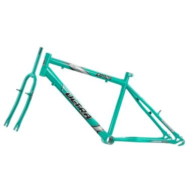 Imagem de Quadro Com Garfo em Aço Carbono Bicicleta Ultra Bike Aro 24 Verde Anis