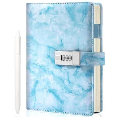 Imagem de Diário CAGIE Marble com fechadura à prova d'água 192 páginas A5 para m