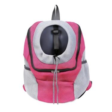 Imagem de Mochila Bolsa Transportadora Mascote Gato Viagem Para Praias Ou Espaços Ao Ar Livre Caixa De Transporte Para Gatos Com Alças Ajustáveis (PINK,P)