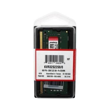 Imagem de Memória RAM para Notebook DDR4 8GB 3200Mhz Kingston KVR32S22S8 8