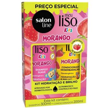 Imagem de Kit Salon Line Meu Liso Kids Morango Shampoo 300ml + Condicionador 200