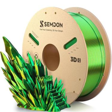 Imagem de Filamento de impressora 3D Semdon PLA 1,75 mm 1 kg de seda multicolori