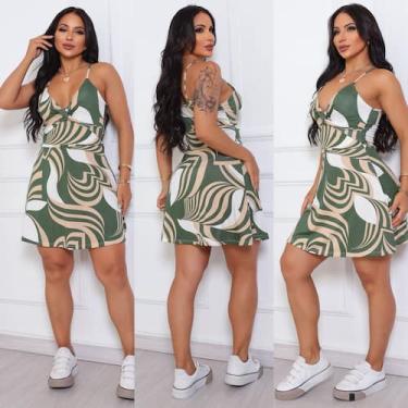 Imagem de Vestido Casual Moda Verão Curto Alcinha estampado - MDModas