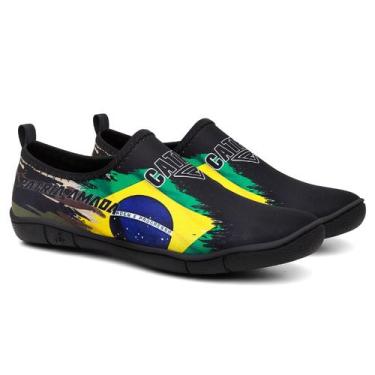 Imagem de Sapatilha Nautica Militar Aquatica Masculina Neoprene Bandeira Brasil 