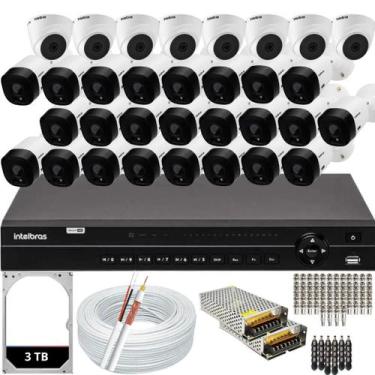 Imagem de Kit 32 Câmeras Intelbras Dvr 32 Canais MHDX 1232 HD 3TB