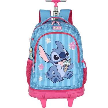 Imagem de Mochila de Rodinhas Com Alça Luxcel Stitch Sorvete Pink