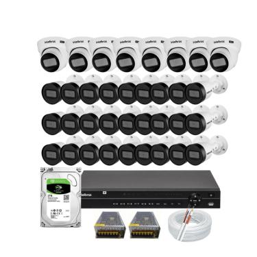 Imagem de Kit Intelbras 32 câmeras de Segurança Vhd 1130 30m Dvr de 32 canais MHDX 1232 Hd 3tb