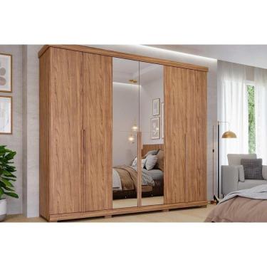 Imagem de Guarda Roupa 6 Portas E 6 Gavetas C- Espelho E Pés Guarapari Avelã - Panan