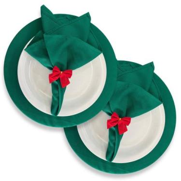 Imagem de Sousplat Liso Oxford + MDF Decoração Noite De Natal Mesa Posta Decorad