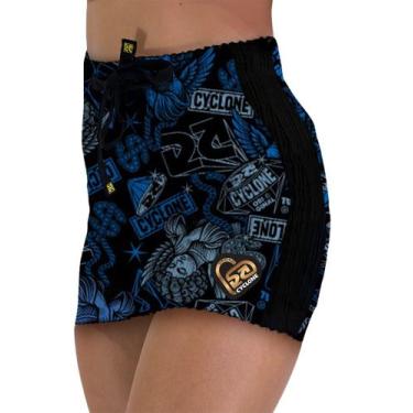 Imagem de Saia Cyclone Veludo Diamond Angel Light, Preto, Azul, PP