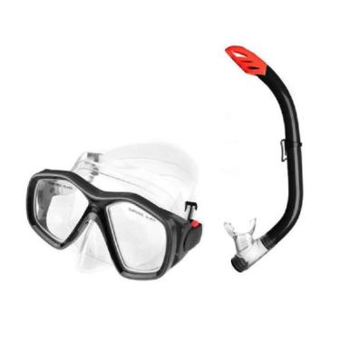 Imagem de Kit Mergulho Atrio Máscara E Snorkel Adulto - Preto
