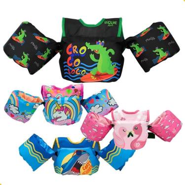 Imagem de Colete Salva Vidas Infantil Piscina Boia De Braç Crocodilo